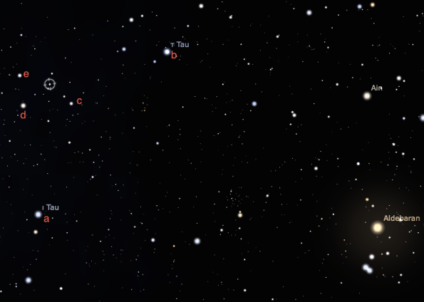 The stars around HIP 22792 at 0306 Wednesday 10 September 2014