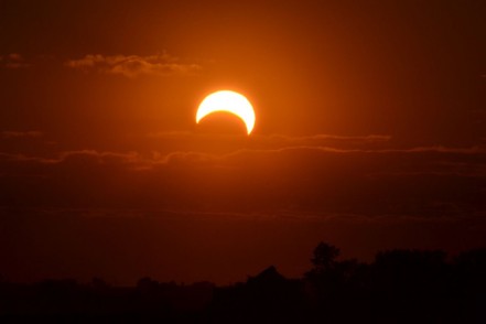 A partial eclipse from Anamosa, Iowa. Credit: Steve Wendl - See more at: http://astrobob.areavoices.com/page/112/#sthash.ElDDdLAg.dpuf