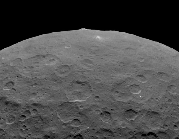 A mountain on an asteroid