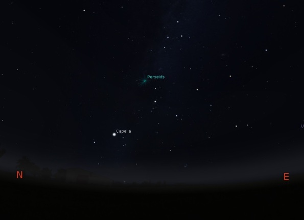 Location of the Perseids Radiant at 0001 on 13 August